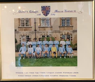 cc03054 but foot 2018.jpg; cc03054; Christ's College Men's 1st Football XI 2018 2019; Photograph